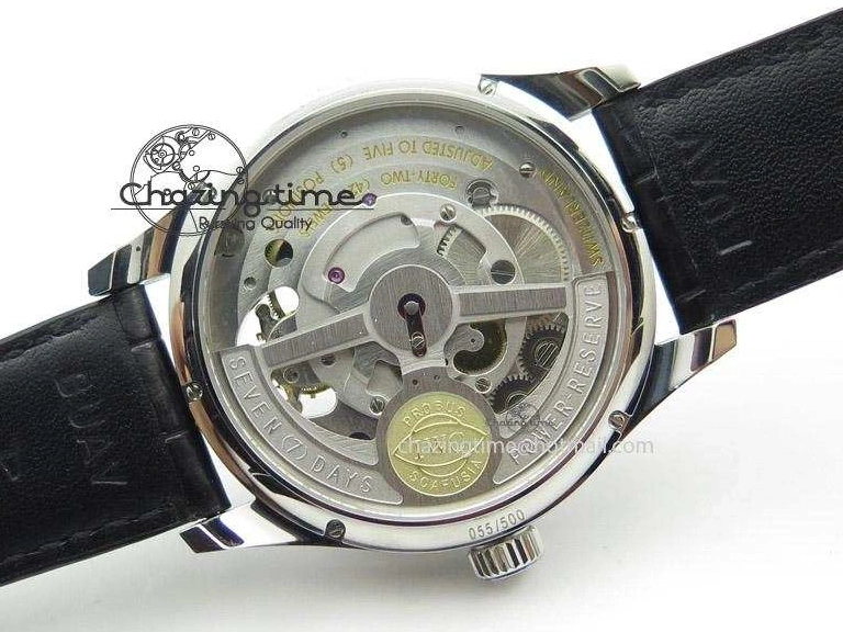 MIROTIME 0601 Breathable Portuguese Tourbillon Mystere SS TF Best Edition White Dial on Black Croc Leather Strap 7384